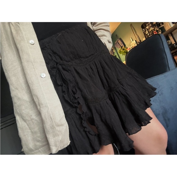 ASOS Black Mini Cotton Skirt Sz 12 Whimsigoth Fairy Grudge Soft Goth - Picture 14 of 14